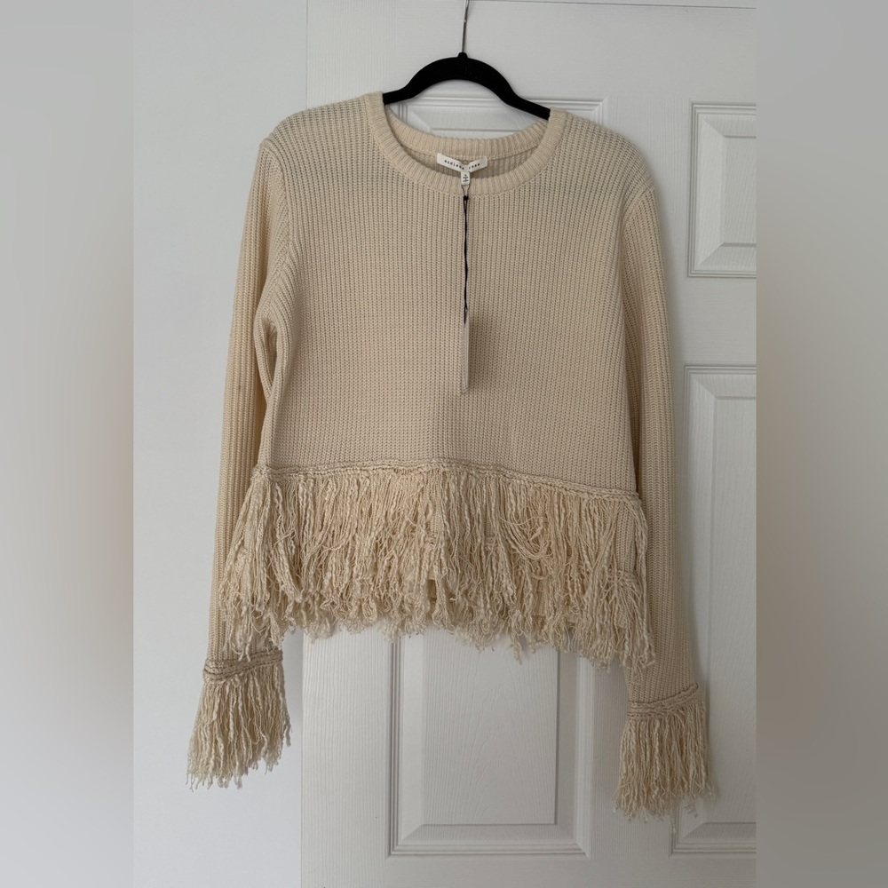 Endless Rose Cream Fringe Sweater -New with Tags - Small